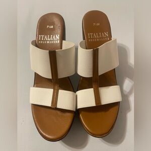 Italian Shoemakers Women's Tan and Cream‎ Sandals